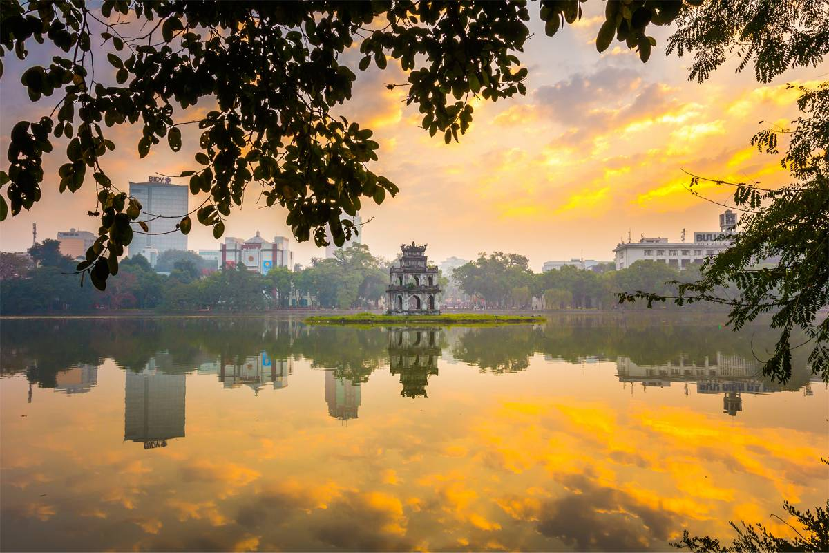 Sunrise at Hoan Kiem Lake Vietnam 