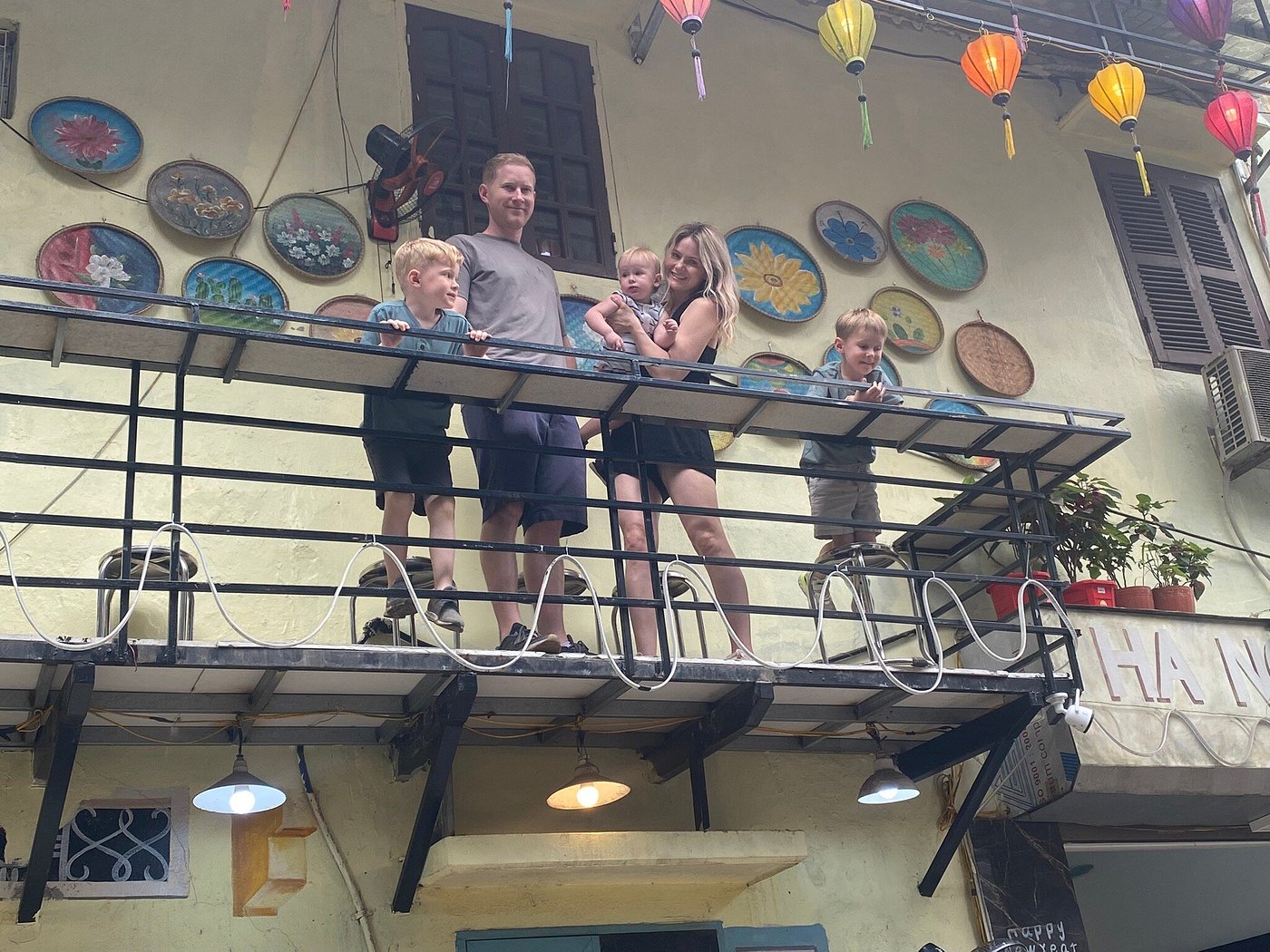 Hanoi 1900s train coffee balcony