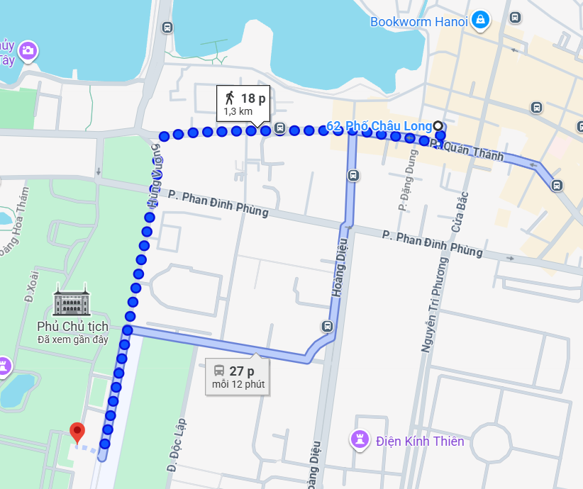 Đường đi từ Tonkin Boutique Hotel & Spa đến xem Lễ Thượng cờ Lăng Bác